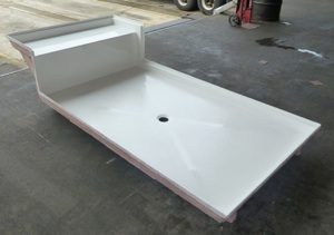 96x48 Fiberglass Shower Pan (White or Bone)