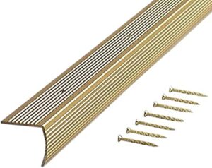1 1/8" X1 1/8" X 36" Fluted Brass Stair Edging
