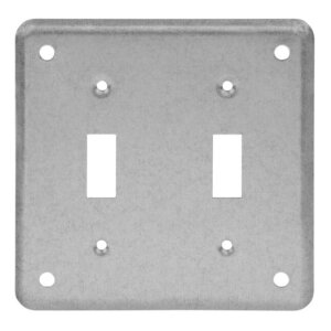 4" Square Toggle Switch Plate - Metal - Raised 1/2"