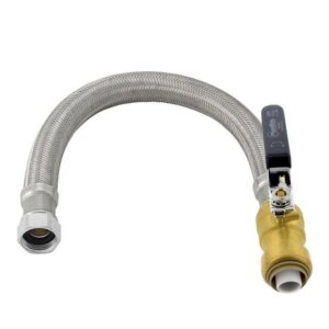 18" Long Water Heater Supply Line With Push-On Valve