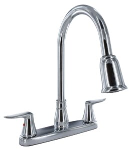 Catalina 2-Handle Pull-Down Kitchen Faucet, 8”, Chrome w/ Chrome Lever Handles