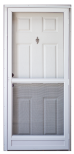 Fiberglass Mobile Home Combo Door With Peep Hole and Knocker And Standard Storm Door