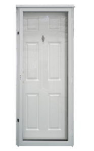 Fiberglass Mobile Home Combo Door With Peep Hole and Knocker And All Glass Storm Door