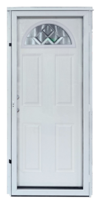 Fiberglass Mobile Home Combo Door With Decor Sunburst Window and All Glass Storm Door