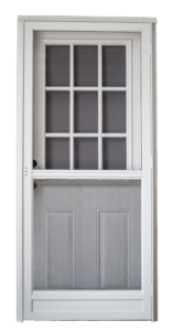 Fiberglass Mobile Home Combo Door With Cottage Window And Standard Storm Door