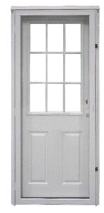 Fiberglass Mobile Home Combo Door With Cottage Window And All Glass Storm Door