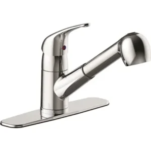 8" Chrome Single Handle Pull Out Kitchen Faucet