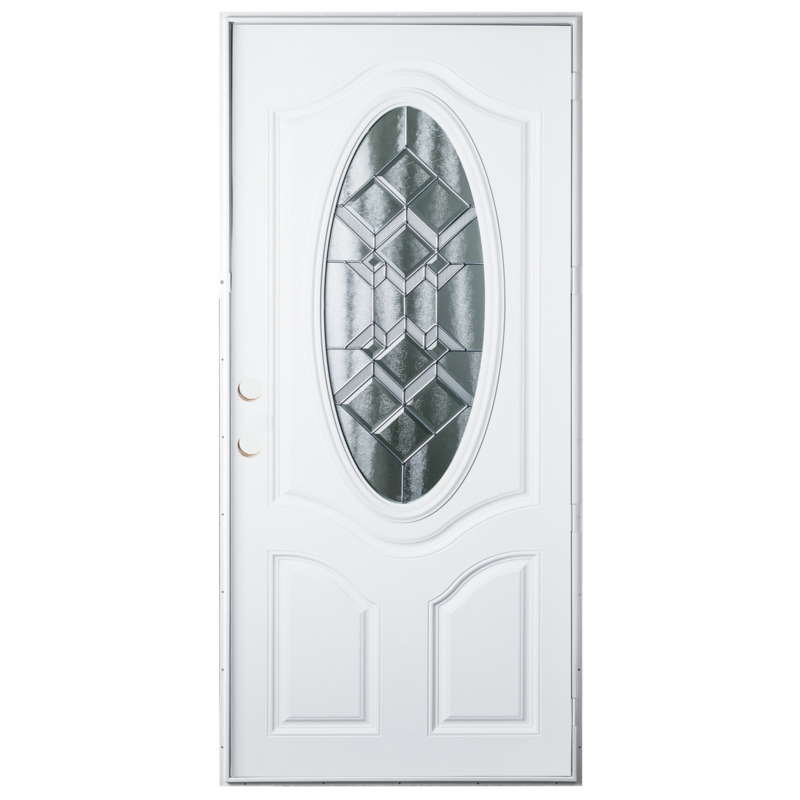6 Panel Outswing Door With 3/4 Oval Lite