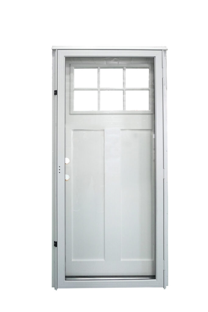 Fiberglass Mobile Home Combo Door With 6-Lite Window And All Glass Storm Door