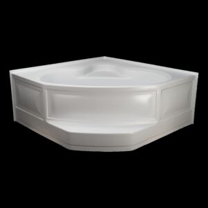 54X54 White Plastic Corner Tub With Right Drain
