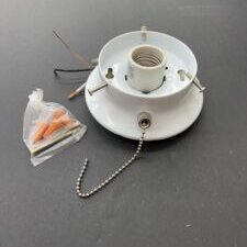 3" Ceiling Base With Chain - White