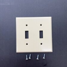 Double Switch Plate With 4 Screws - Ivory